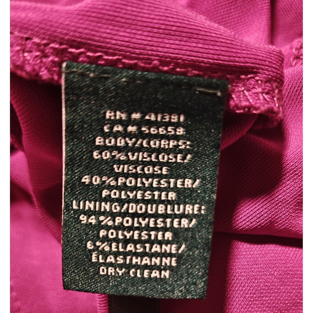 Ralph Lauren Dress 1X Deep Pink Sleeveless Knee Length W/Pockets Classic Plus - Picture 3 of 4